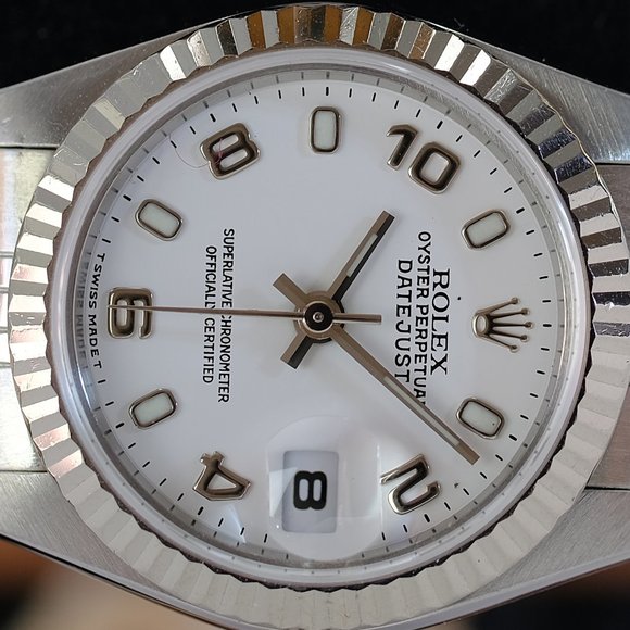 Rolex Datejust 69174 White Arabic Dial 26mm Watch - Picture 6 of 12
